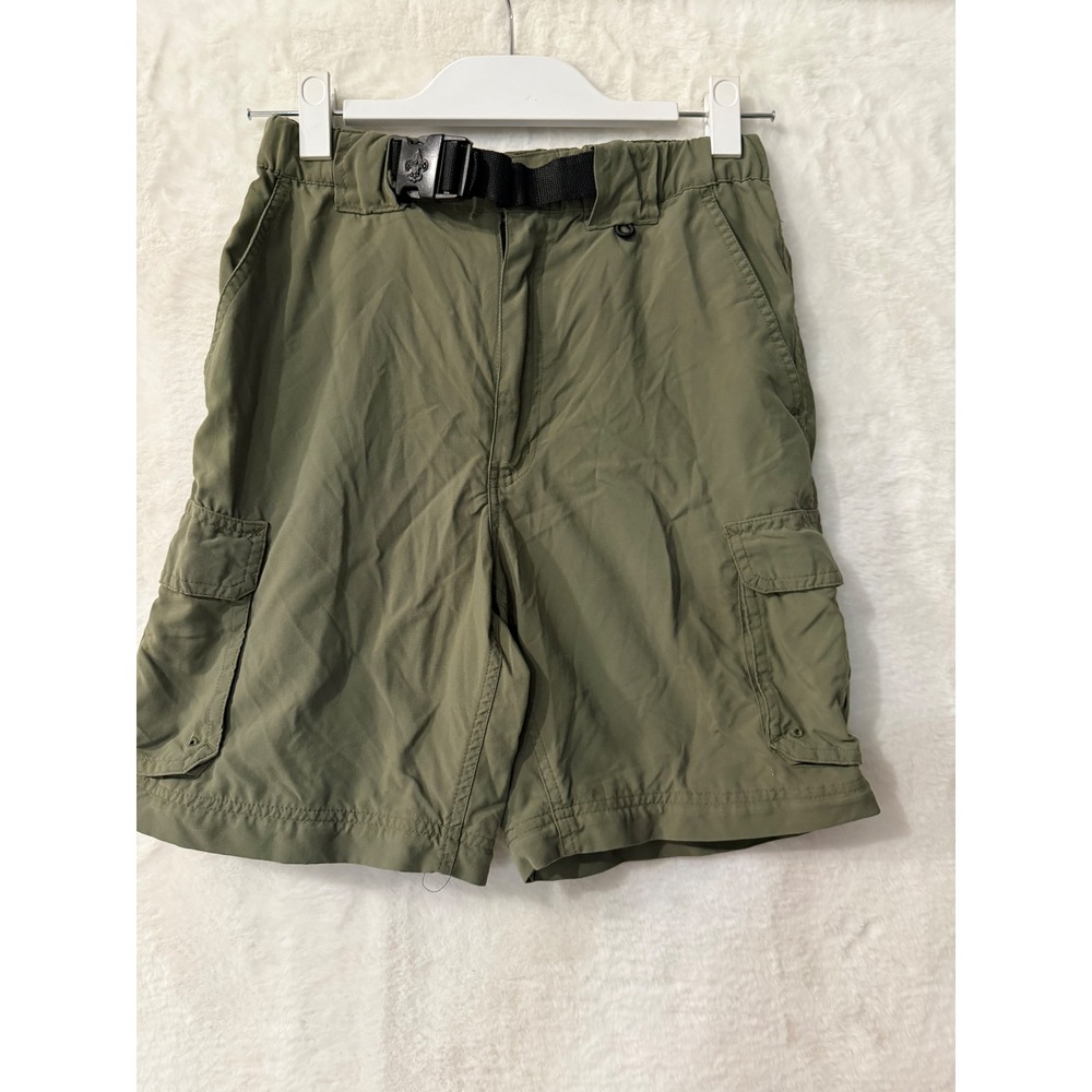 Boy Scouts of America BSA Switchback Cargo Shorts Youth Large Green Nylon Belted